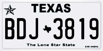 TX license plate BDJ3819