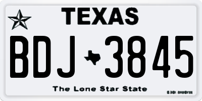 TX license plate BDJ3845