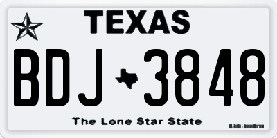TX license plate BDJ3848
