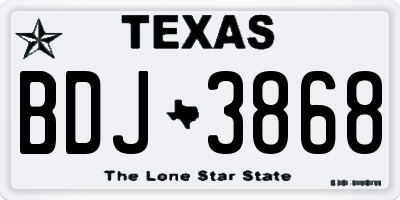 TX license plate BDJ3868