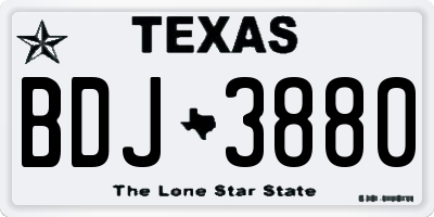 TX license plate BDJ3880