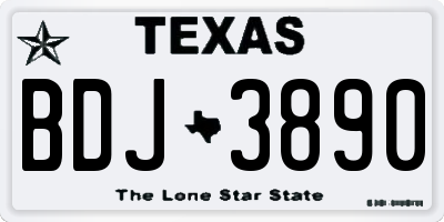 TX license plate BDJ3890