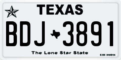 TX license plate BDJ3891