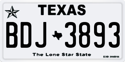 TX license plate BDJ3893