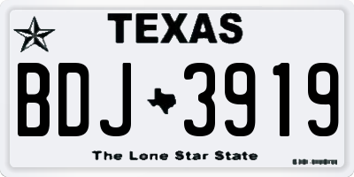 TX license plate BDJ3919