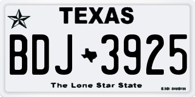 TX license plate BDJ3925