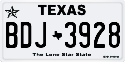 TX license plate BDJ3928