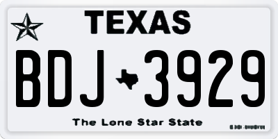 TX license plate BDJ3929