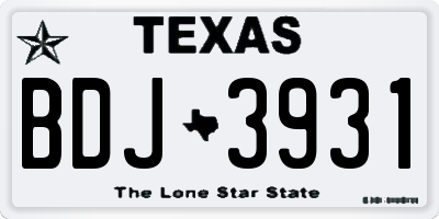 TX license plate BDJ3931