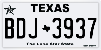 TX license plate BDJ3937