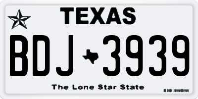 TX license plate BDJ3939