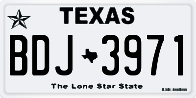 TX license plate BDJ3971