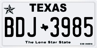 TX license plate BDJ3985