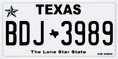TX license plate BDJ3989
