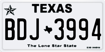 TX license plate BDJ3994