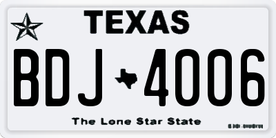 TX license plate BDJ4006