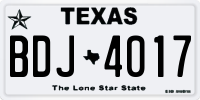 TX license plate BDJ4017