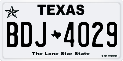 TX license plate BDJ4029