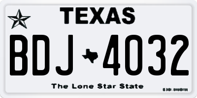 TX license plate BDJ4032