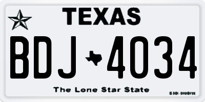 TX license plate BDJ4034