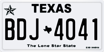 TX license plate BDJ4041