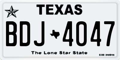 TX license plate BDJ4047
