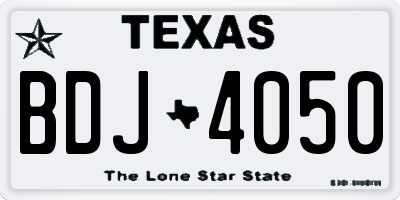 TX license plate BDJ4050