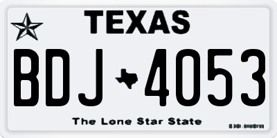 TX license plate BDJ4053