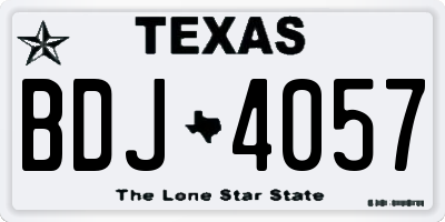 TX license plate BDJ4057