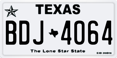 TX license plate BDJ4064
