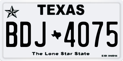 TX license plate BDJ4075