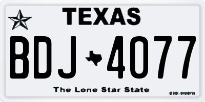 TX license plate BDJ4077