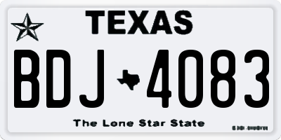 TX license plate BDJ4083