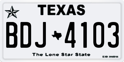 TX license plate BDJ4103