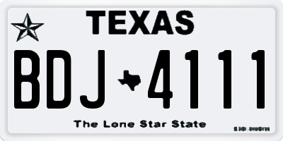 TX license plate BDJ4111