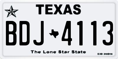 TX license plate BDJ4113