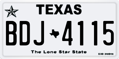 TX license plate BDJ4115