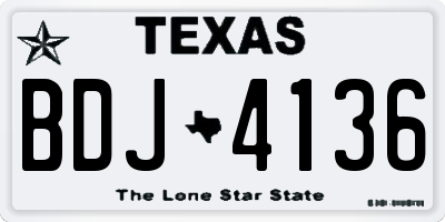 TX license plate BDJ4136