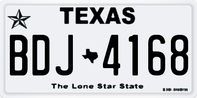 TX license plate BDJ4168
