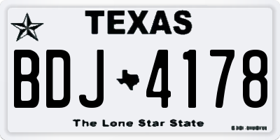 TX license plate BDJ4178