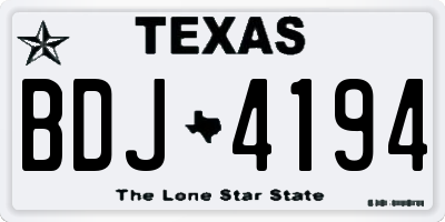 TX license plate BDJ4194