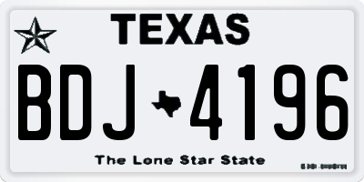 TX license plate BDJ4196