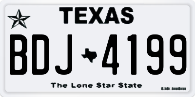 TX license plate BDJ4199