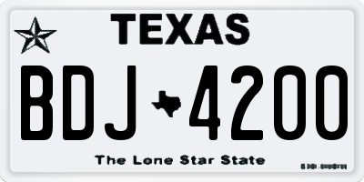 TX license plate BDJ4200