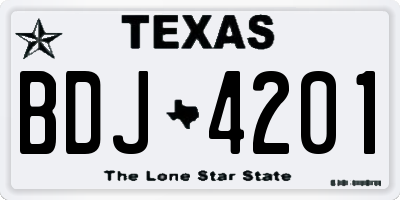 TX license plate BDJ4201