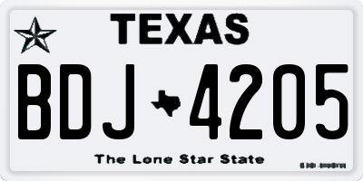TX license plate BDJ4205