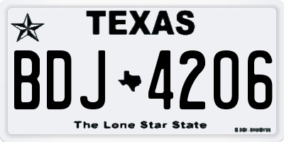 TX license plate BDJ4206