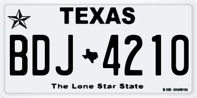 TX license plate BDJ4210