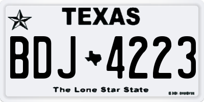 TX license plate BDJ4223