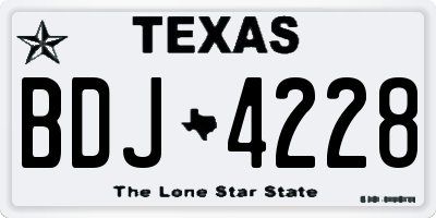 TX license plate BDJ4228